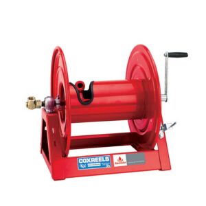 COXREELS HAND REWIND 11M X 25MM ID BARE DIESEL HOSE REEL