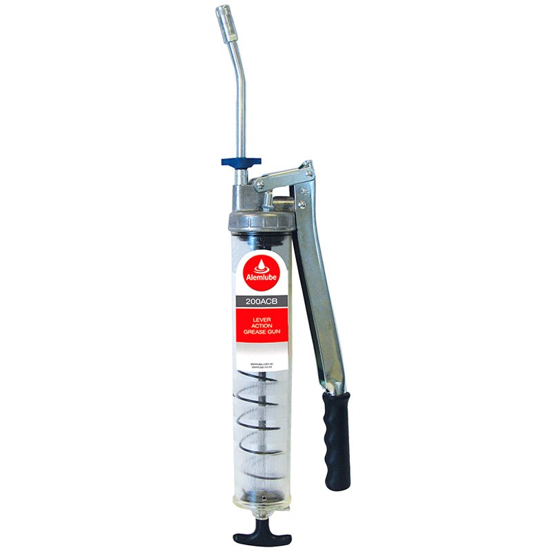 200ACB-1.jpg ALEMLUBE CLEAR BARREL 400G LEVER ACTION GREASE GUN