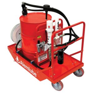 ALEMLUBE KIDNEY LOOP OIL FILTRATION BUNDED DRUM TROLLEY