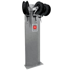 ALEMLUBE HOSE REEL COLUMN STAND WITH 3 X 10M REELS