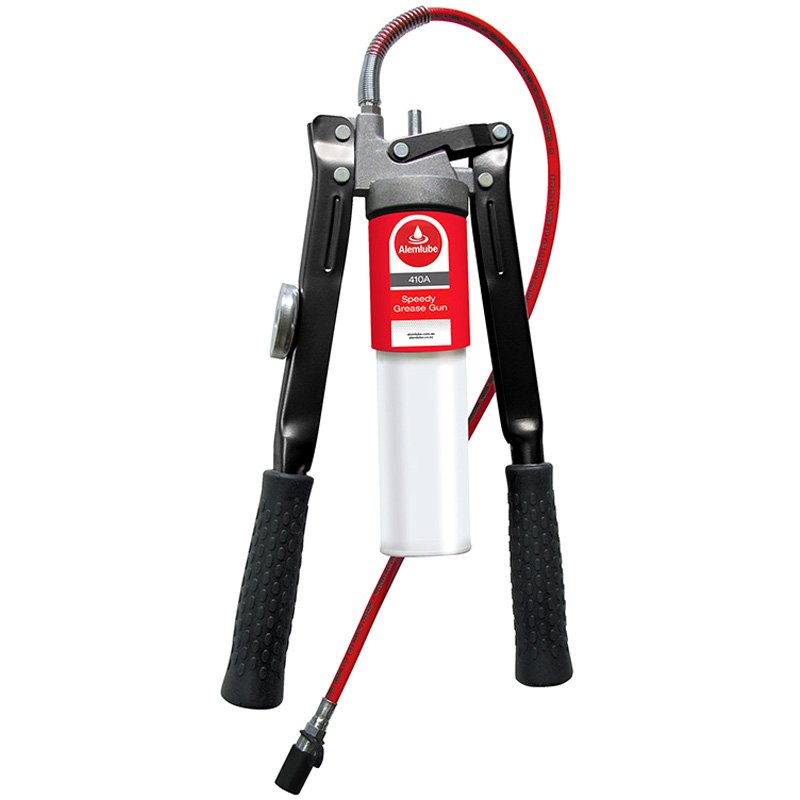 410A-1.jpg ALEMLUBE TWIN HANDLE LEVER ACTION 400G GREASE GUN