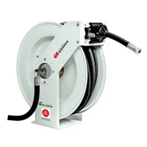 SAMOA SPRING REWIND AIR, WATER, OIL & DIESEL 12MM ID X 20M HOSE REEL