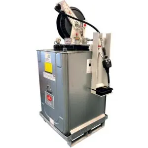 ALEMLUBE 440L OIL TANK WITH PUMP + HOSE REEL + METER