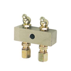 ALEMLUBE GREASE NIPPLE HEADER BLOCK 2 OUTLET 6MM FITTINGS
