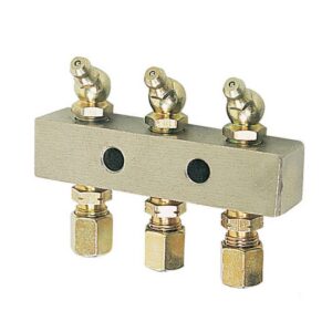 ALEMLUBE GREASE NIPPLE HEADER BLOCK 3 OUTLET 6MM FITTINGS
