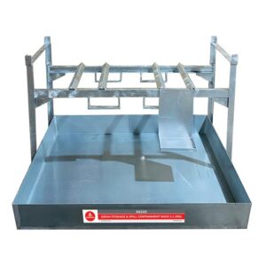 ALEMLUBE DRUM STORAGE & SPILL CONTAINMENT RACK 2 X 205L