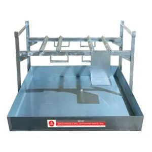 ALEMLUBE DRUM STORAGE & SPILL CONTAINMENT RACK 2 X 205L
