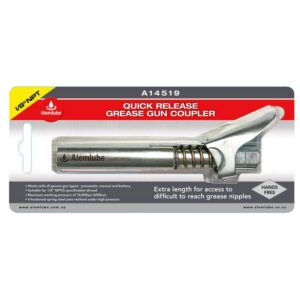 ALEMLUBE EXTRA LONG 1/8" NPT QUICK RELEASE GREASE GUN COUPLER