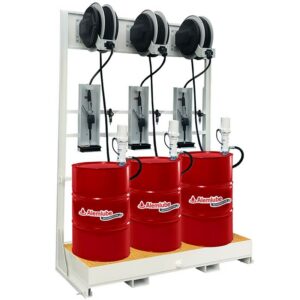 ALEMLUBE AUTOMOTIVE 3 X 205L GANTRY OIL DRUM & DELIVERY KIT