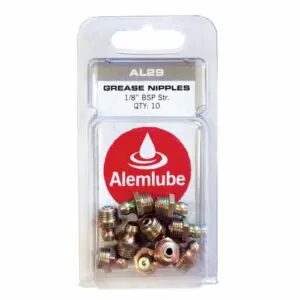 ALEMLUBE 1/8" BSP STRAIGHT GREASE NIPPLE 10 PACK