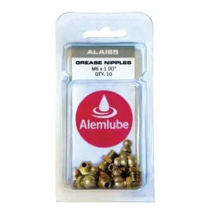 ALEMLUBE 1/4" UNF 45 DEGREE GREASE NIPPLE 10 PACK
