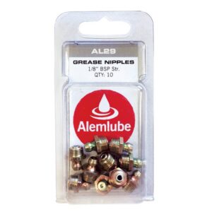 ALEMLUBE 1/8" BSP 45 DEGREE GREASE NIPPLE 10 PACK