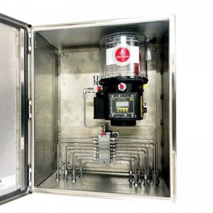 ALEMLUBE COMPACT INDUSTRIAL CABINET + PUMP + DIVIDERS + CONTROLLER & 3 OUTLETS