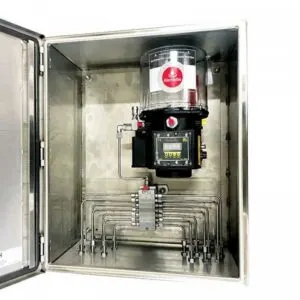 ALEMLUBE COMPACT INDUSTRIAL CABINET + PUMP + DIVIDERS + CONTROLLER & 3 OUTLETS