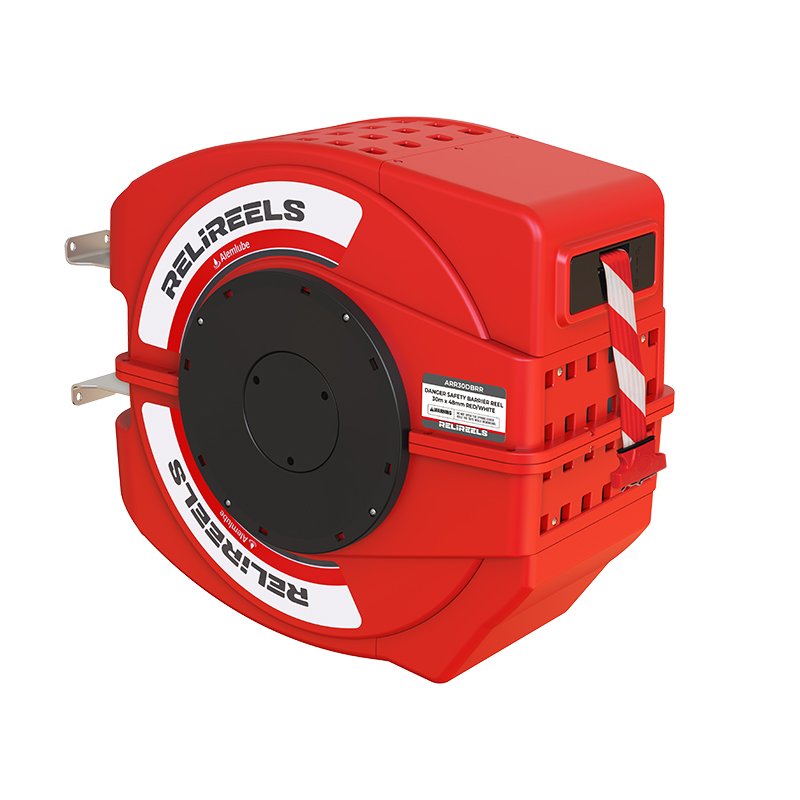 ARR30DBRR-1.jpg ALEMLUBE RELIREELS CAUTION DANGER BARRIER REEL RED & WHITE BAND
