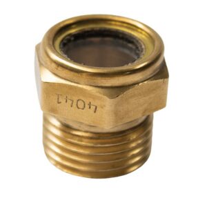 ALEMLUBE OIL LEVEL WINDOW SCREW IN BRASS + GLASS 1/2" BSP