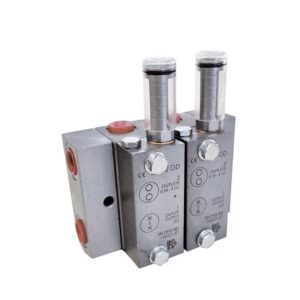 ALEMLUBE DR-3 ASSEMBLED DR-3 2 SECTION 4 OUTLET DUAL LINE METERING VALVE