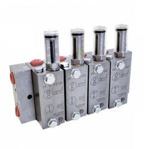 ALEMLUBE ASSEMBLED DR-3 4 SECTION 8 OUTLET DUAL LINE METERING VALVE