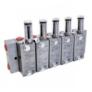 ALEMLUBE ASSEMBLED DR-3 5 SECTION 11 OUTLET DUAL LINE METERING VALVE