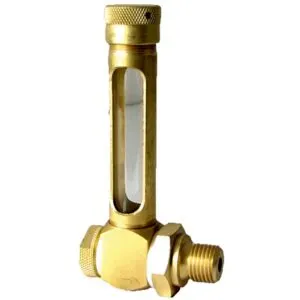 ALEMLUBE OIL LEVEL SIGHT GAUGE WITH BANJO COUPLING 1/4" BSP 80MM