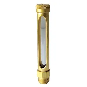 ALEMLUBE OIL LEVEL SIGHT GAUGE VERTICAL WITH LOCKNUT 1/4" BSP 80MM