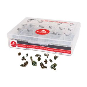 ALEMLUBE AGRICULTURAL 120 PIECE GREASE NIPPLE ASSORTMENT KIT