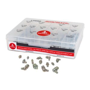 ALEMLUBE SERIES 80 PIECE STAINLESS STEEL GREASE NIPPLE ASSORTMENT KIT